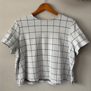 Nordstrom Rack Gray Checkered Short Sleeve Knit Dress Top Women’s Extra Large